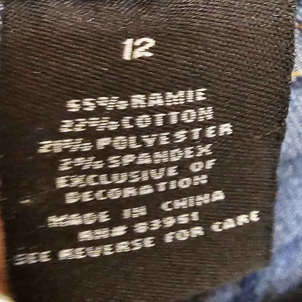 Z. Cavaricci Girls Denim Shorts Size 12 | Dark Wash Jean Bermuda Shorts - Picture 10 of 10